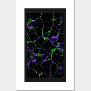 Neon Green & Purple Marble Pattern Posters and Art